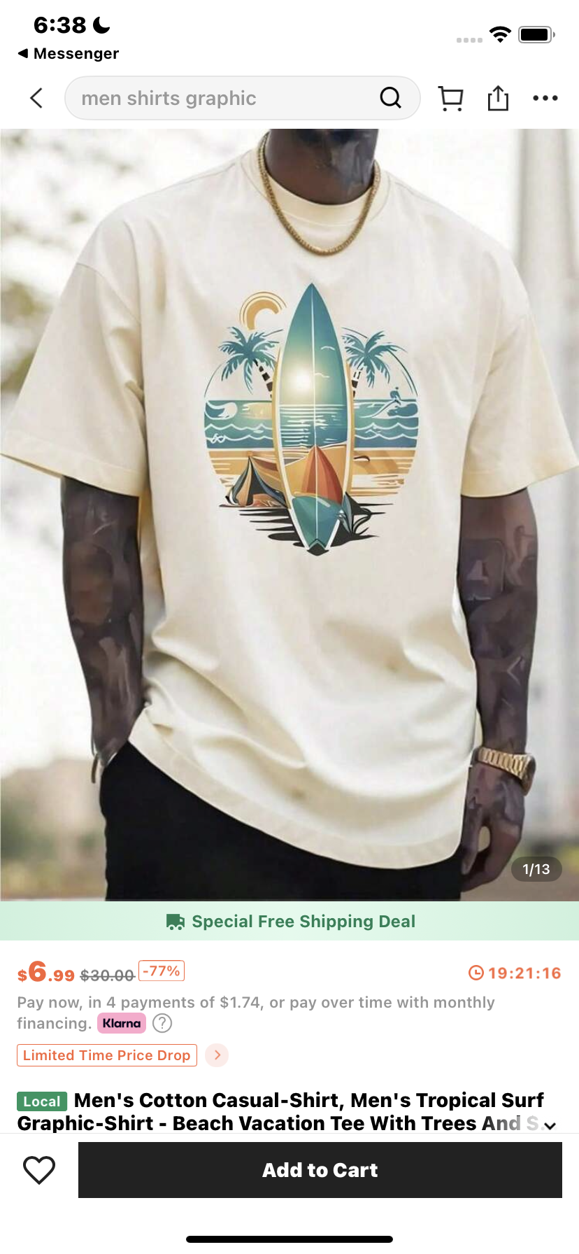 Men's Cotton Casual-Shirt, Men's Tropical Surf Graphic-Shirt - Beach Vacation Tee With Trees And Surfboard Design VE4Y