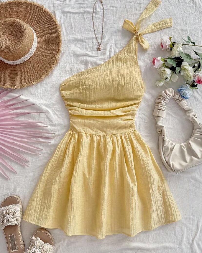 SHEIN WYWH Holiday Poster Texture Bowknot Short Dress For Women,Young, Casaul,Vacation,Cute, Concert Outfit Women ,Graduation Outfit,Beach Outfits For Woman,Pastel Dresses For Women