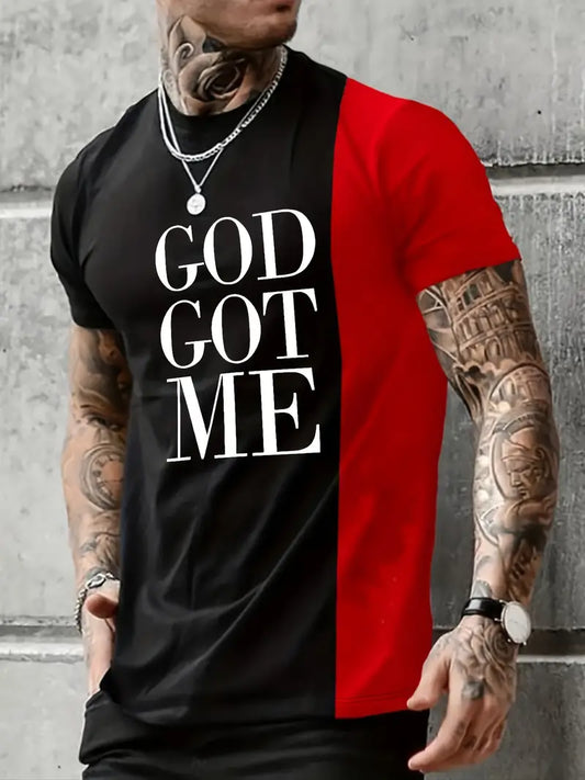 ''GOD GOT ME'': Look Stylish and Feel Comfortable with this Men's Color Block T-shirt!