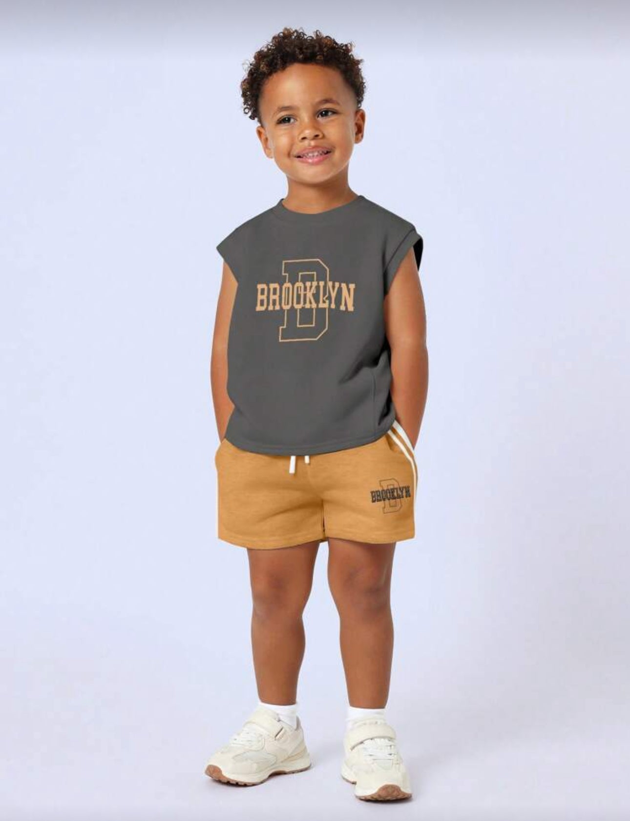 SUMWON Brooklyn Varsity Sleeveless Baseball Athletic Summer Casual Outdoor Kids Tank Top Sportswear Loungewear
