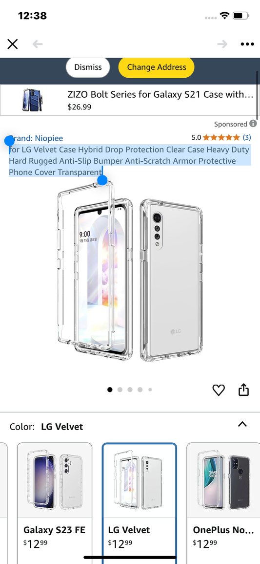 for LG Velvet Case Hybrid Drop Protection Clear Case Heavy Duty Hard Rugged Anti-Slip Bumper Anti-Scratch Armor Protective Phone Cover Transparent