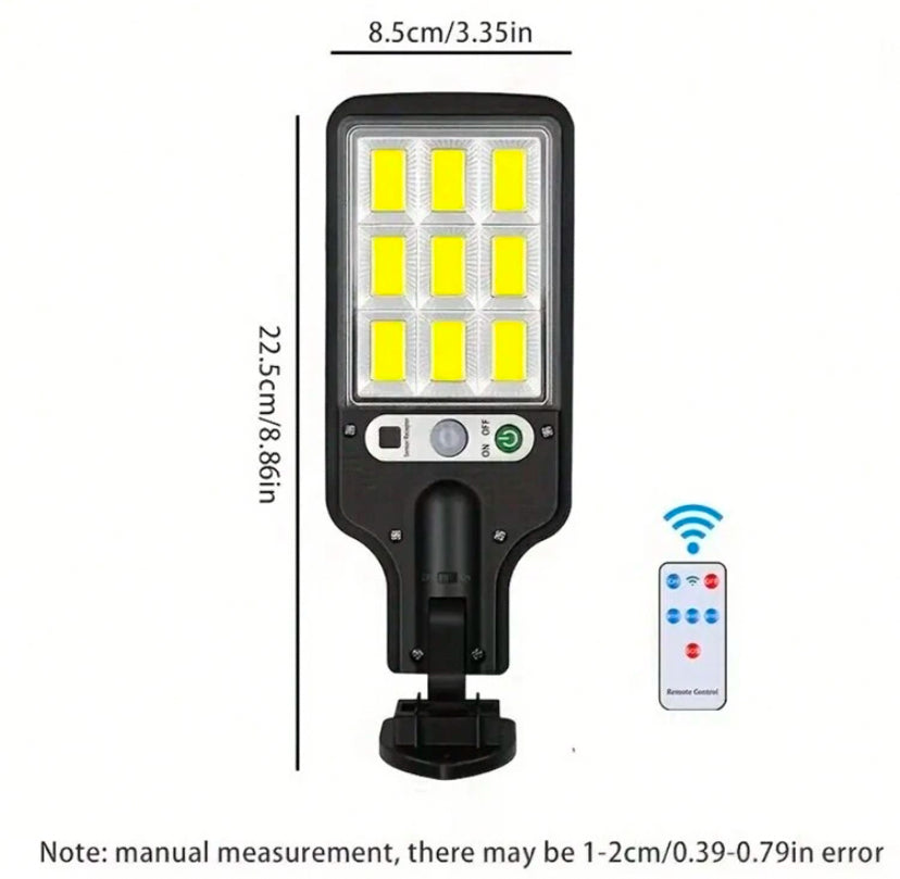8000W Solar LED Street Light, Waterproof Outdoor Wall Light With Adjustable Motion Sensor And Remote Control - No Battery Required Halloween Christmas Thanksgiving Gift