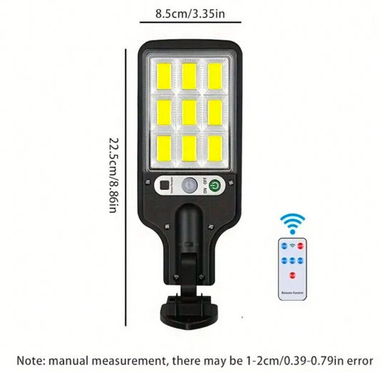 8000W Solar LED Street Light, Waterproof Outdoor Wall Light With Adjustable Motion Sensor And Remote Control - No Battery Required Halloween Christmas Thanksgiving Gift