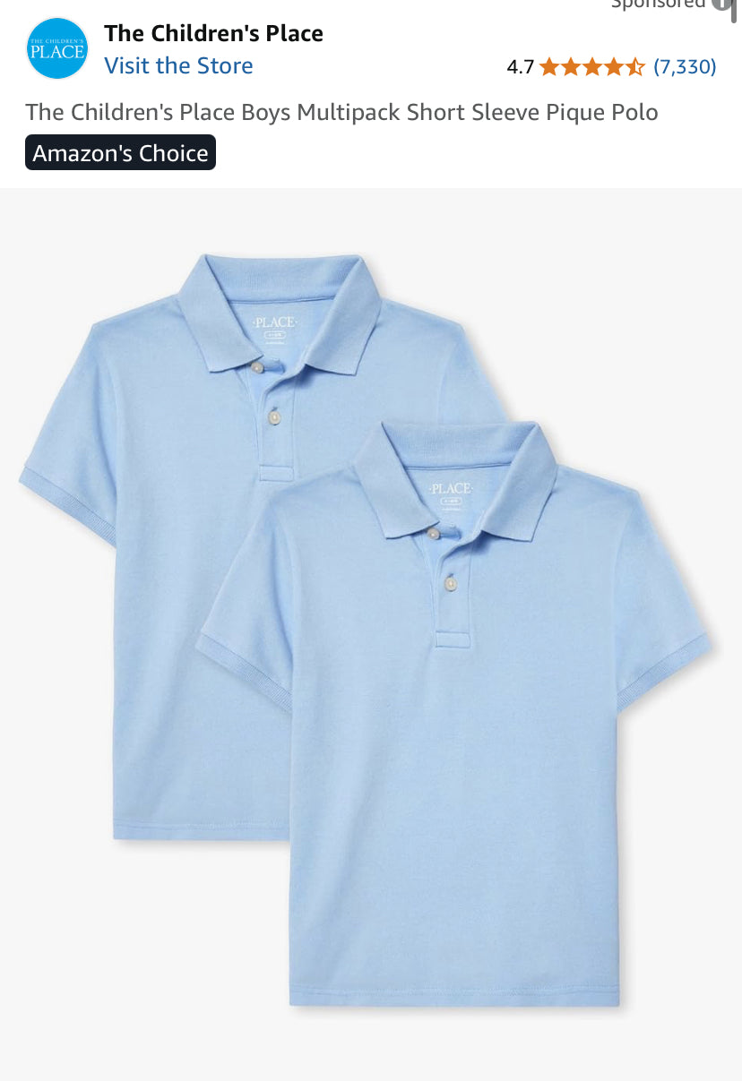 The Children's Place Boys Multipack Short Sleeve Pique Polo
