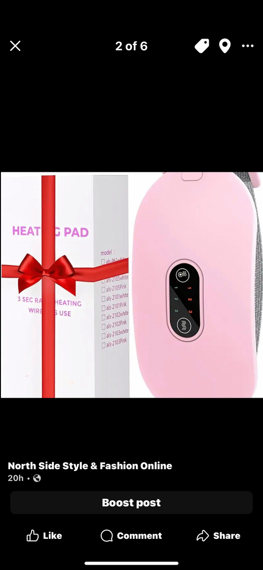 1pc Portable Heating Pads For Cramps Cordless Cramp Massager For Period With 6 Heat Levels And 6 Massage Modes Rechargeable Heating Pad