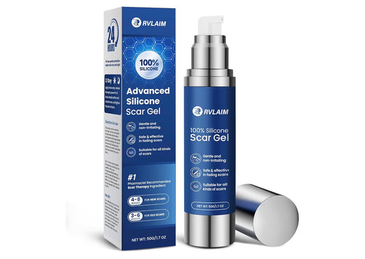100% Silicone Scar Gel Scar Cream, Advanced Silicone Gel for Removal of Surgical, Burns, Acne Scar, Old and Recent Scars and Stretch Marks, 1.7 oz/50ml