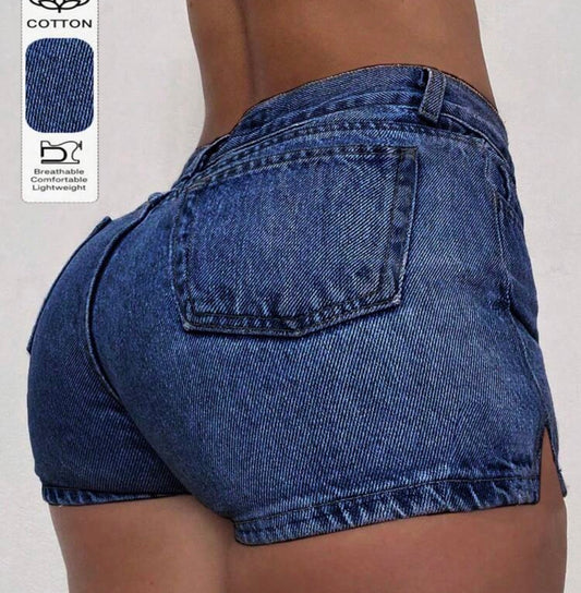 [71% Cotton] Summer New Versatile Distressed Vintage Denim Shorts, Skinny Sexy Shorts For Women