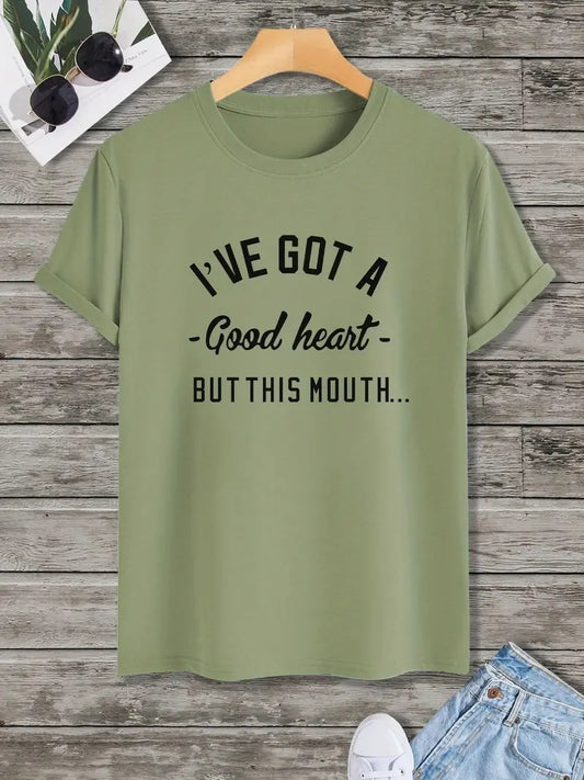 Funny Slogan Print Men's T-shirt, Crew Neck Short Sleeve Tops, Graphic Tee Men's Summer Clothes, Men's Outfits