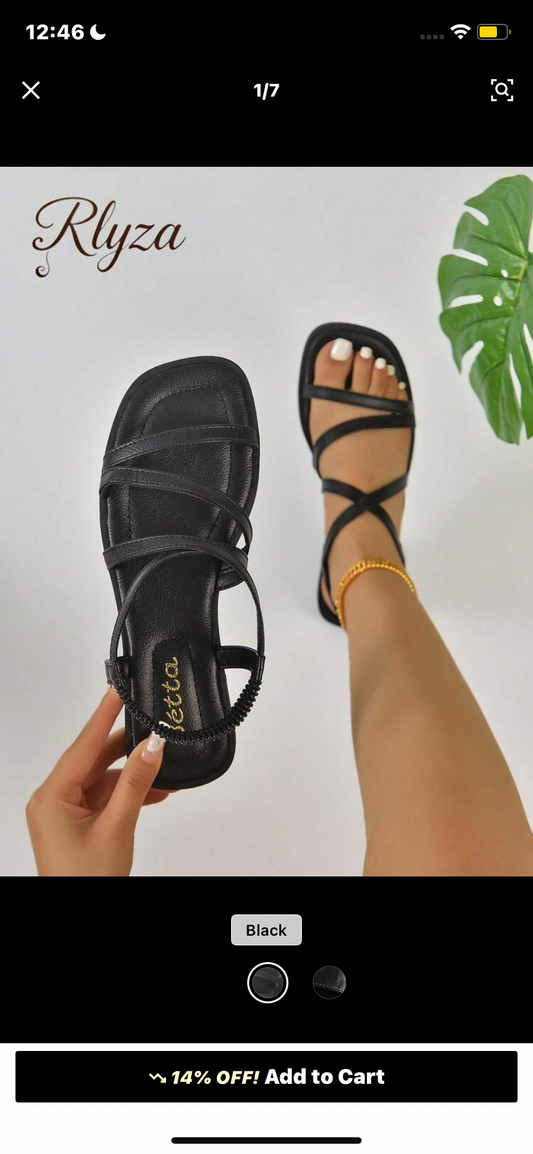 2-Way Wear Transparent Casual Fashion Versatile Leather-Look Flat Sandals With Backstrap For Women, Summer,Beach Outfits
