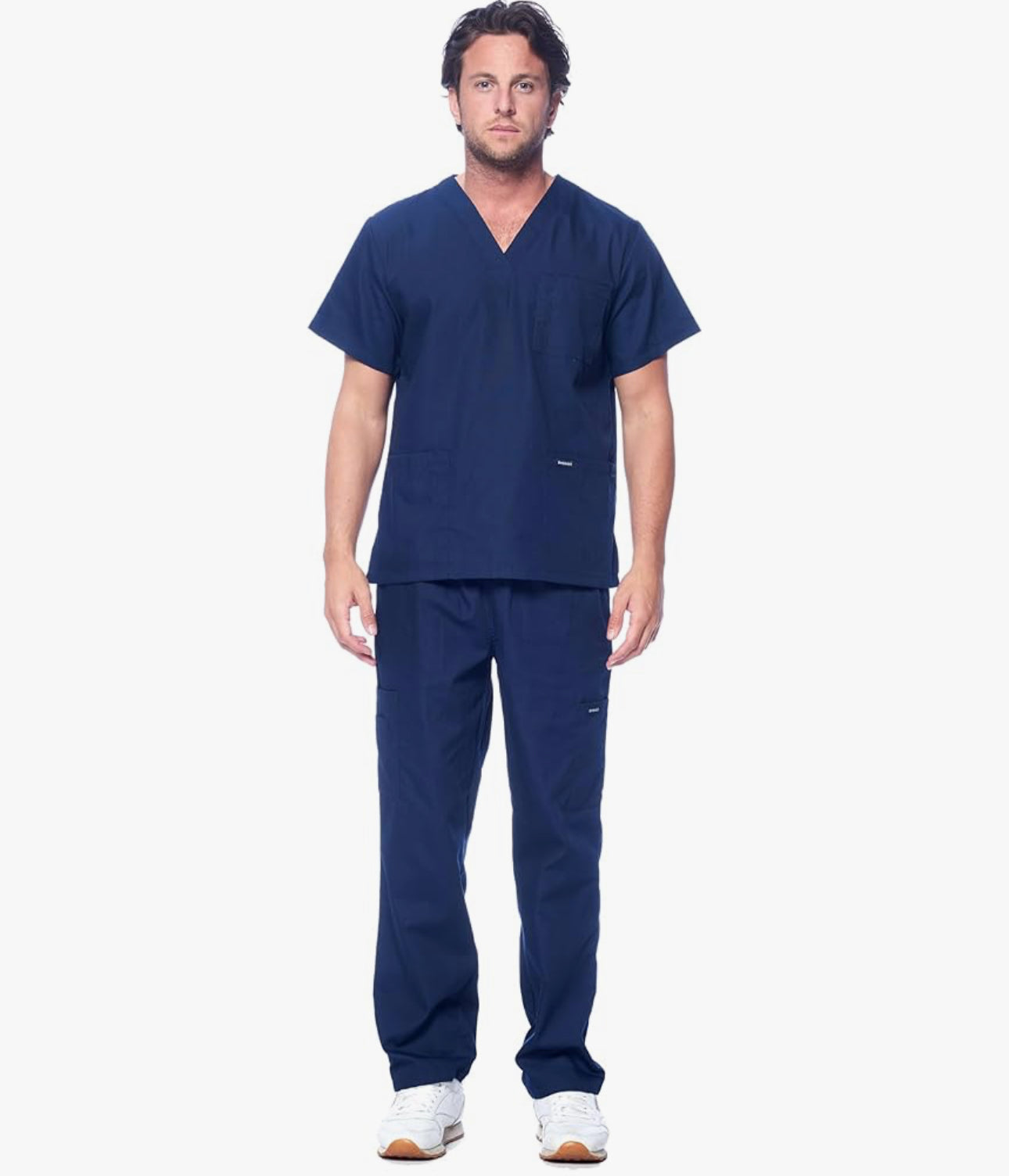 Dagacci Scrubs for Men Set - V-Neck Scrub Top and Cargo Pants - 8 Pockets Men Scrubs Set