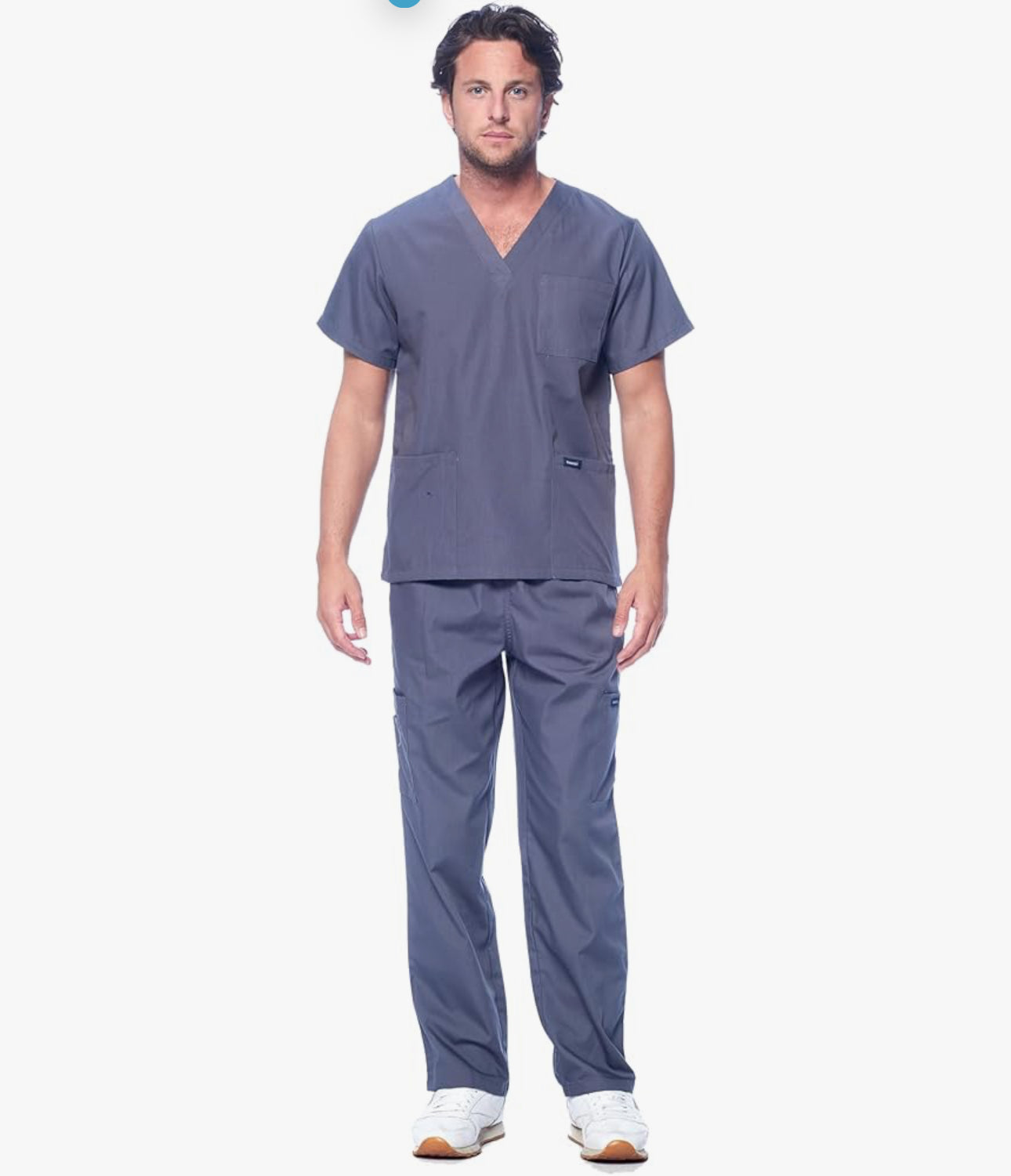 Dagacci Scrubs for Men Set - V-Neck Scrub Top and Cargo Pants - 8 Pockets Men Scrubs Set