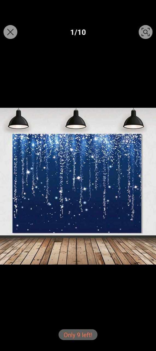 1pc,Navy Blue Glitter Wedding Backdrop With Silvery Sequins - Elegant Bridal Party Photography Background, Versatile For Indoor & Outdoor Decor, Multiple Sizes Available Wedding Decor Wedding Backdrop For Wedding,Christmas