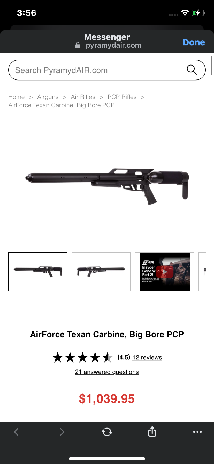 AirForce Texan Carbine, Big Bore PCP .30 (7.62mm)