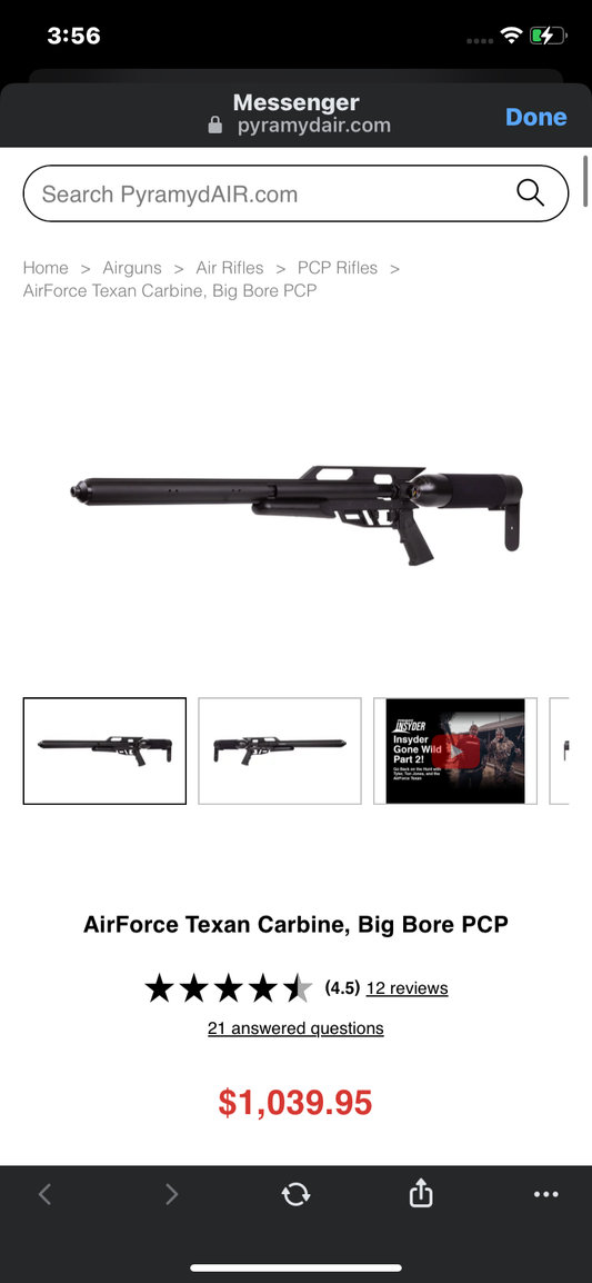 AirForce Texan Carbine, Big Bore PCP .30 (7.62mm)
