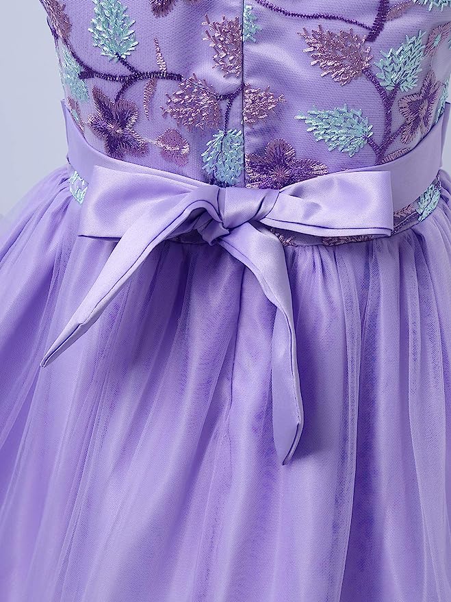 YiZYiF Kids Girls Sleeveless Floral Embroidery Flower Tutu Dress Birthday Pageant Party Wedding Ball Gown