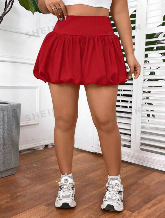 SHEIN EZwear Plus Size Women's Solid Color Simple Casual Skirt