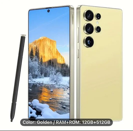 25 Ultra Super Unlock 5G Android Smartphone - 12GB RAM, 512GB Storage, 6.8 HD Display, 68MP+108MP Camera, 6800mAh Battery, Dual SIM, Face ID, Type-C Charging, Earphones, with Case And Screen Protector, Perfect Gift Birthday Gift