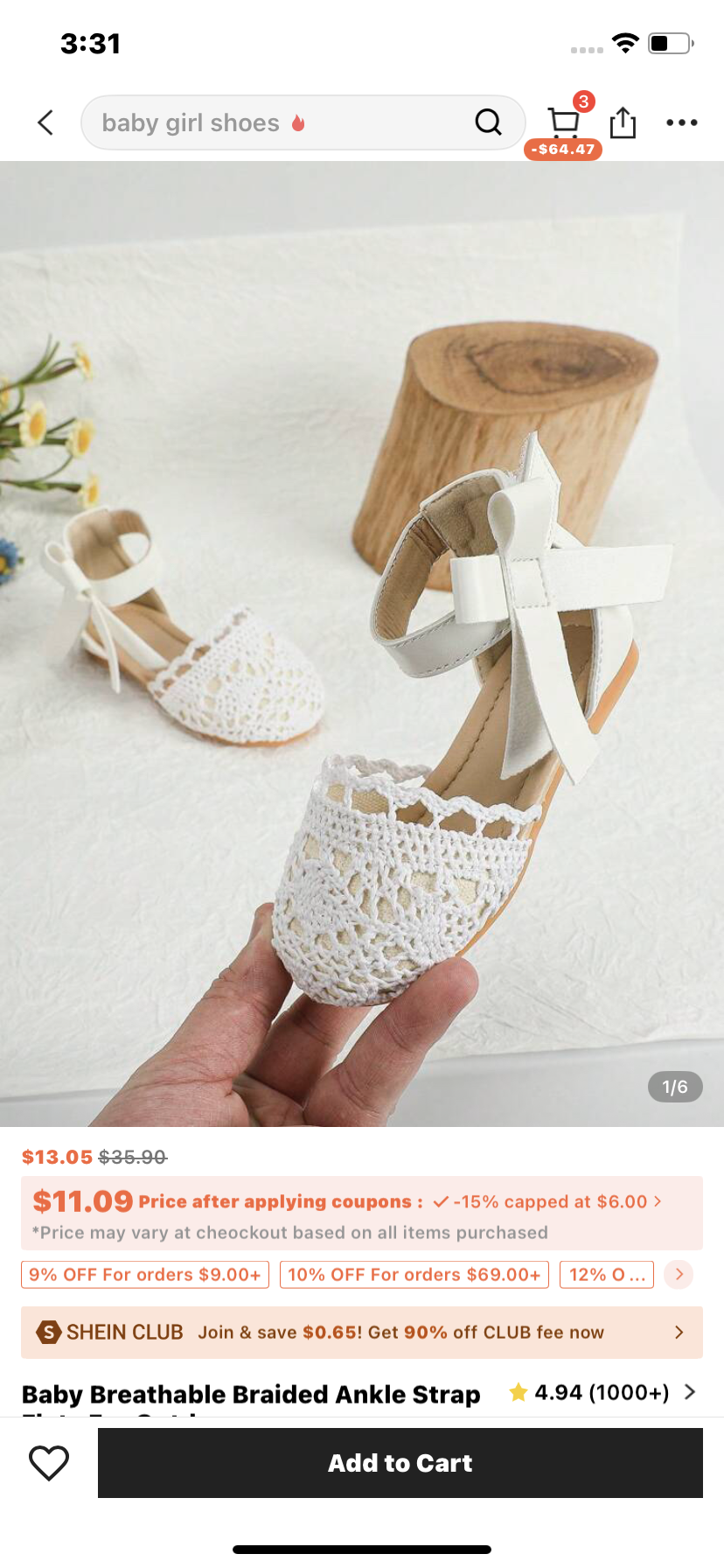 Baby Breathable Braided Ankle Strap Flats For Outdoor