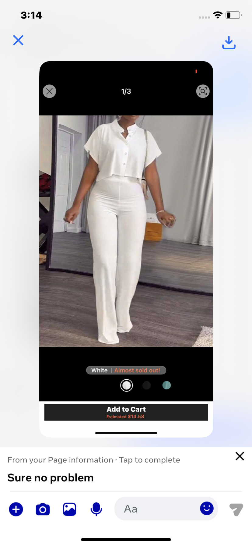 Women's Summer Solid Color Stand Collar Short Sleeve Shirt + Elegant White Wide-Leg Pants 2 Pieces Set