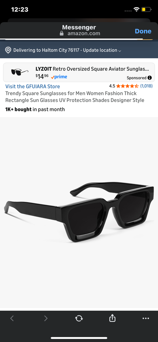 Trendy Square Sunglasses for Men Women Fashion Thick Rectangle Sun Glasses UV Protection Shades Designer Style