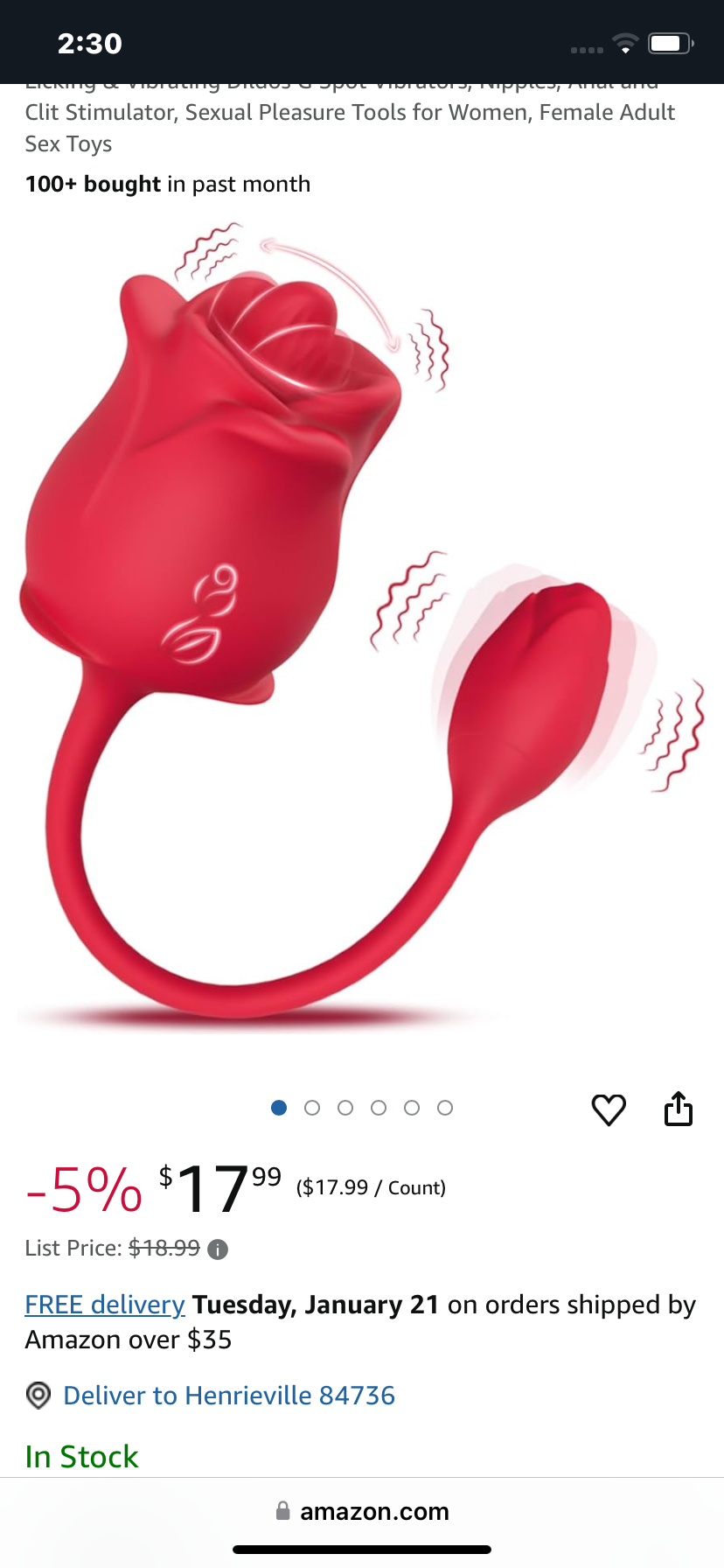 Rose Sex Toy, Clitoral Vibrator Bullet with 9 Modes Tongue Licking & Vibrating Dildos G Spot Vibrators, Nipples, Anal and Clit Stimulator, Sexual Pleasure Tools for Women, Female Adult Sex Toys