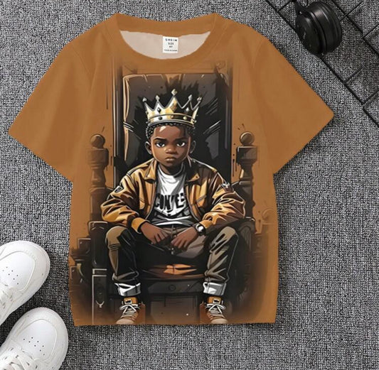 Cartoon Character Printed Round Neck Short Sleeve Casual T-Shirt For Boys