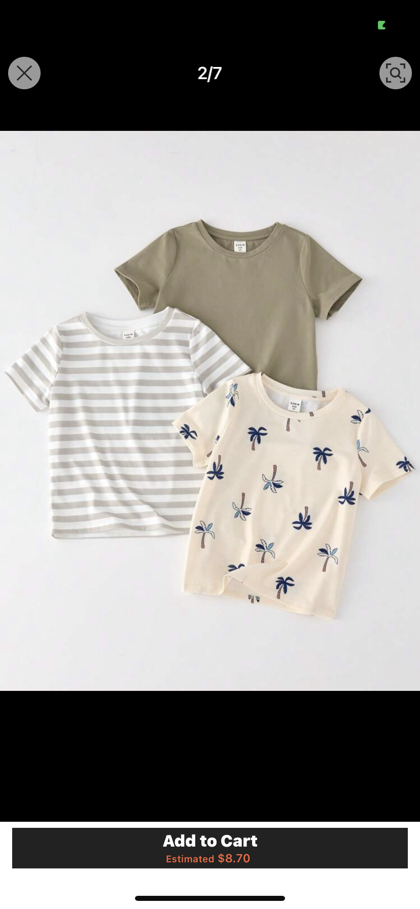 3pcs/Set Kids Boys Casual Everyday Vacation Versatile Comfortable Solid, Striped, & Coconut Tree Print Crew Neck Loose Fit Short Sleeve Knit T-Shirt 3 Assorted Styles, Suitable For School, Garden, Beach, Birthday, Spring, Summer, Fall, Winter