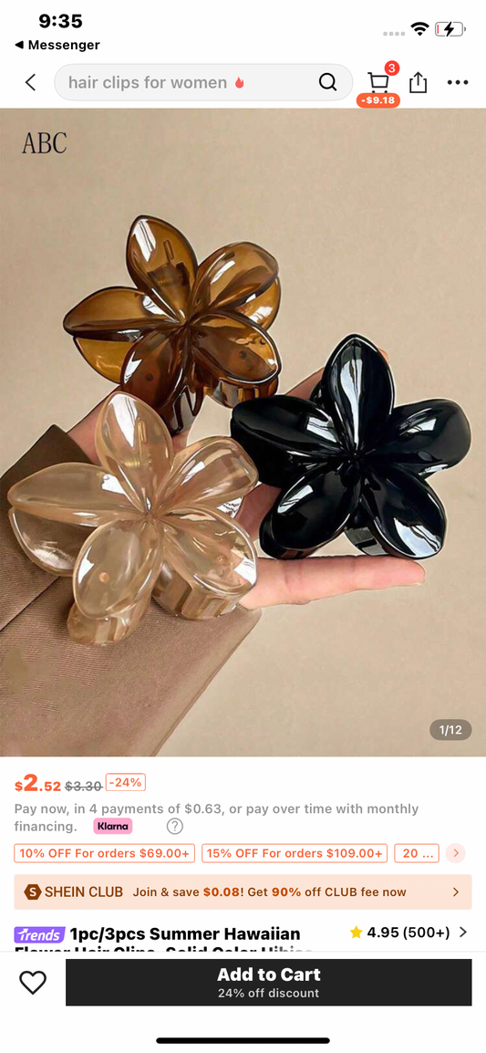 1pc/3pcs Summer Hawaiian Flower Hair Clips, Solid Color Hibiscus Hair Clips, Suitable For Fine Hair, Adorable Hair Clips, Suitable For Thick Hair, Tropical Beach Hair Accessories, Festival Gift For Girls