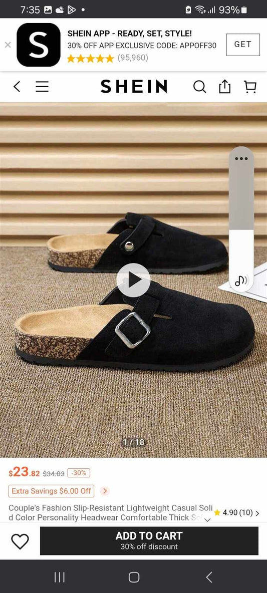 Couple's Fashion Slip-Resistant Lightweight Casual Solid Color Personality Headwear Comfortable Thick Sole Slippers