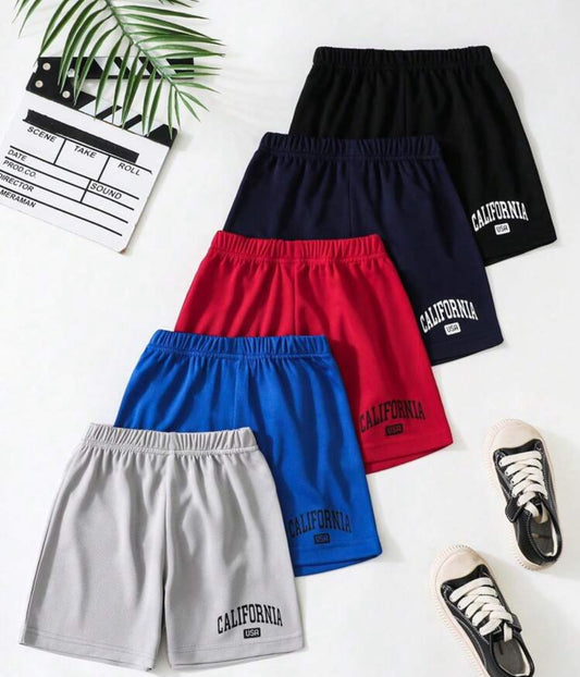 Set Of 5 Summer Shorts With Young Boy Letter Print