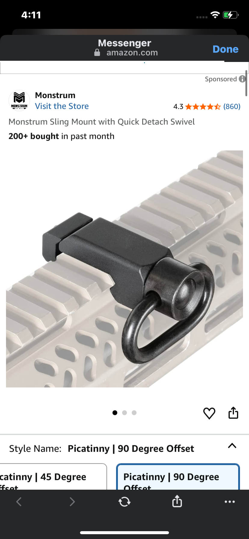 Monstrum Ladon 1-6x SFP LPVO Rifle Scope