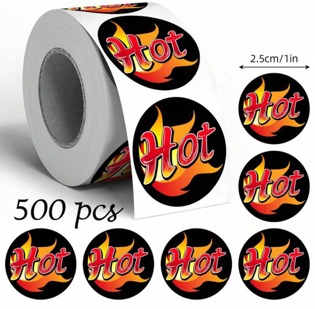 500pcs Black & Red Hot Chili Pepper Stickers, 1 Inch Round, Suitable For Kitchen Spices, Takeout Spicy Foods, Grocery Stores, Restaurants, Food Trucks, Spicy Warning Labels, PVC Waterproof Decals Scrapbook Supplies Stationery Funny Stickers