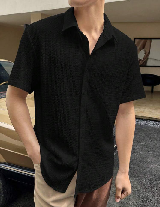 Manfinity Homme Men Drop Shoulder Button Front Shirt