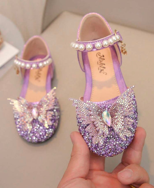 1 Pair Girls' Versatile Casual Sandals With Rhinestone Bow, Flat Slip-On Shoes For Toddler, Little & Big Kids, Suitable For Holidays, Parties, Spring, Summer