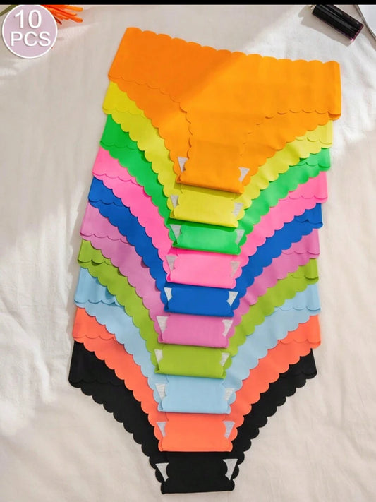 10pcs/Pack Women's Dopamine Seamless Breathable Triangular Underwear