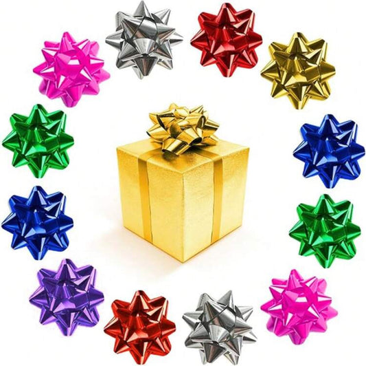 5/10/20PCS Holiday Gift Bow Assortment Sparkly Red, Blue, Gold, Silver, Rose Red, Purple, Green For Christmas, Birthdays, Weddings, Bridal Showers, Random Color,Christmas