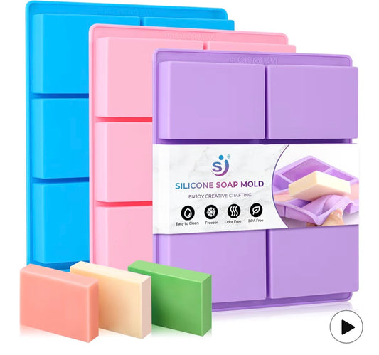 SJ Silicone Soap Molds 2 Packs, Flower Soap Molds for Soap Making,12 Cavities Different Shapes Mold for Craft Soap, Jelly, Chocolate, Candy, Lotion Bar, Bath Bombs & Ice Cube(Purple & Pink)