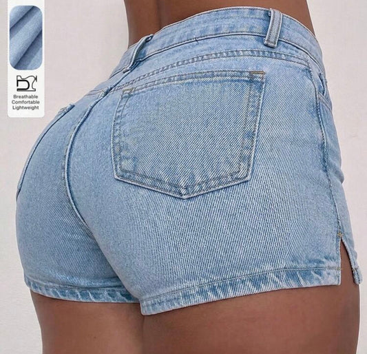 [71% Cotton] Summer New Versatile Distressed Vintage Denim Shorts, Skinny Sexy Shorts For Women