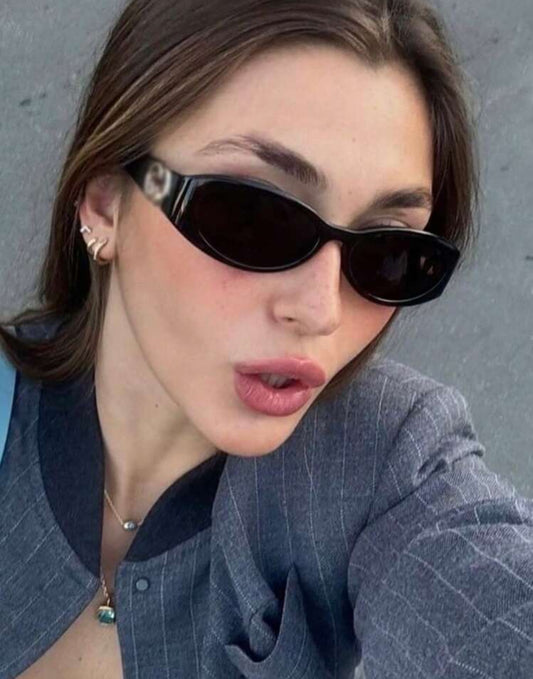 1pc Small Frame Oval Retro Versatile Fashion Glasses, Full Frame And Personalized Women's Glasses Suitable For Travel, Vacation, Beach Accessories