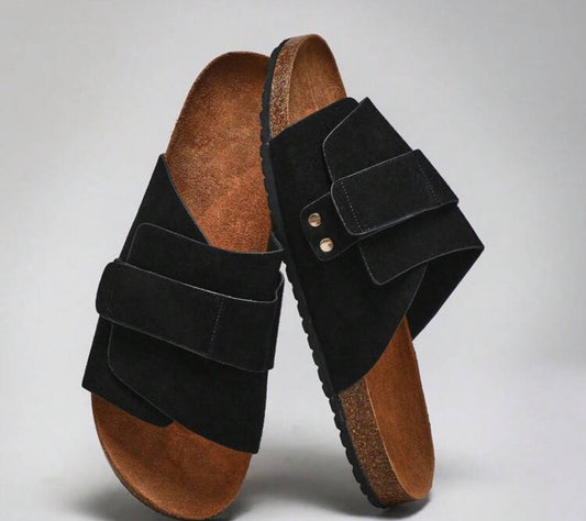 SHUZIA Men's Comfortable Arch Support Adjustable Strap Cork Footbed Sandals For Christmas Valentine's Day