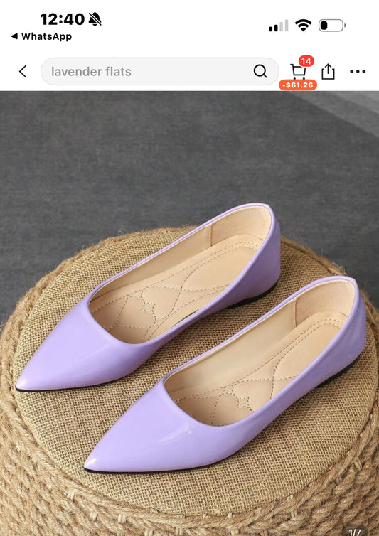 Women's Pointed Fashion Low Vamp Purple Flat Shoes For Outdoor Activities, Champagne-Color Posh Red Casual Shoes And Versatile Yellow Shoes For Comfort, Black Shoes