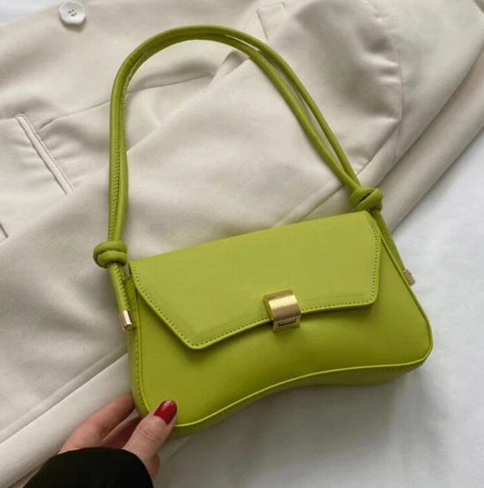 New Fashion Women's Underarm Bag, Knitted Bag, Personalized Metal Buckle Decor Design, Shoulder Bag, Solid Color PU High-End Crossbody Bag, Women Wallet, Suitable For Shopping, Commuting And Travel
