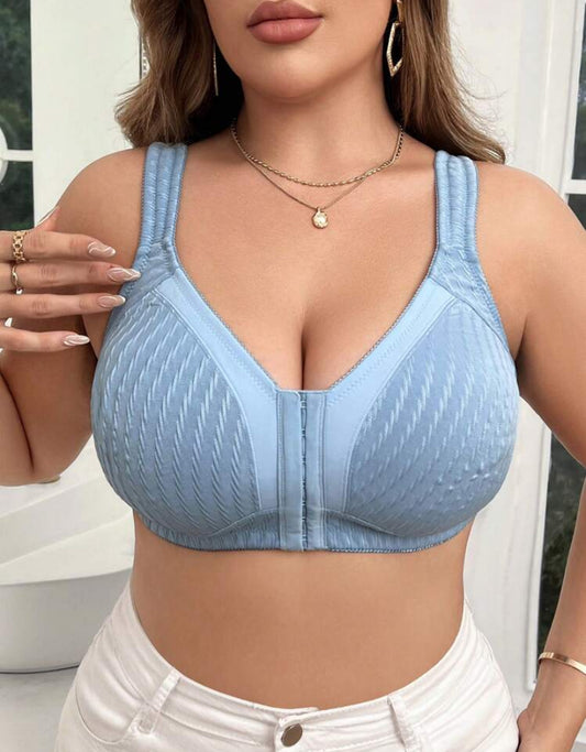 Front Closure Plus Size Comfortable Wireless Bra, 1pc