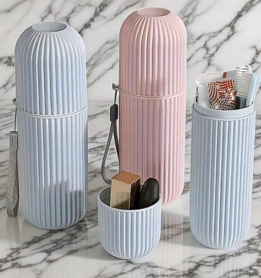 1 Travel Toothbrush Case Set, Travel Mouthwash Cup, Toothbrush Toothpaste Storage Box, Portable Travel Mouthwash Cup, Wash Cup, Portable Storage Box, Mouthwash Cup And Toothpaste Holder, Portable Oral Care Set With Mouthwash Cup, Creative Toothbrush Holde