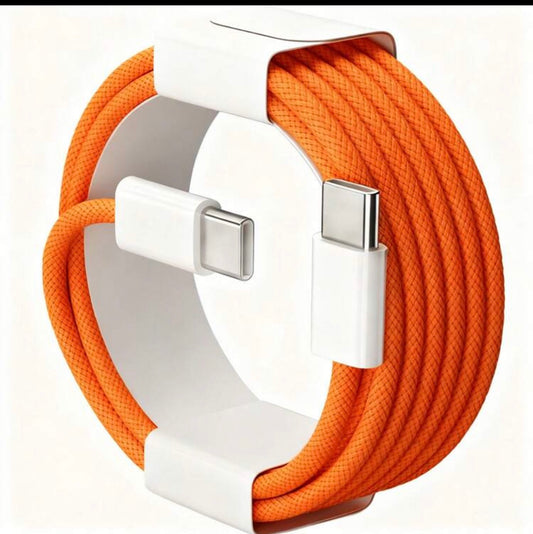 3.3/6.6/10ft Nylon Braided USB-C To Type-C Fast Charging Data Cable, Compatible With IPhone 17/16/15/Pro/Pro Max/IPad, And Other Android Phones, Supports 60W~18W Fast Charging, Suitable For Indoor/Outdoor/Travel And Car Use