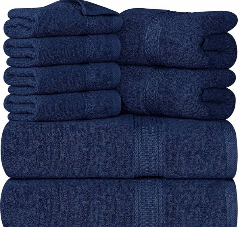 8pcs Bath Towel Set, 2 Bath Towels, 2 Hand Towels, 4 Washcloth, Luxurious, Soft, Skin Friendly, Good Water Absorption, Quick Drying, Thickened Bathing Towel, Suitable For Home, Hotel, Travel, Fitness, Beauty SPA, Etc
