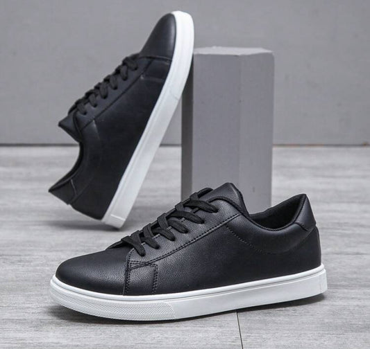 Men's Casual Athletic Sneakers Non-Slip Skateboard Shoes, Versatile Plain White Sneakers For All Seasons