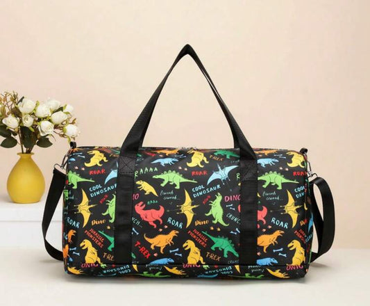 1pc Unisex Cartoon Dinosaur Design Casual Travel Bag With Large Capacity For Yoga, Swimming, Fitness, Gym, Dry Wet Separated Training, Sports Handbag