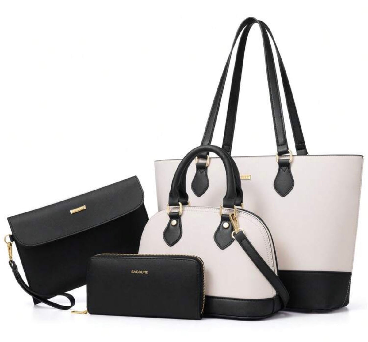 UKEIN 4PCS Women Fashion Handbags Purses Wallet Tote Shoulder Bags Casual Crossbody Bags, Best Valentine's Day Gift For Ladies Girls, Satchel Purse Set 4pcs