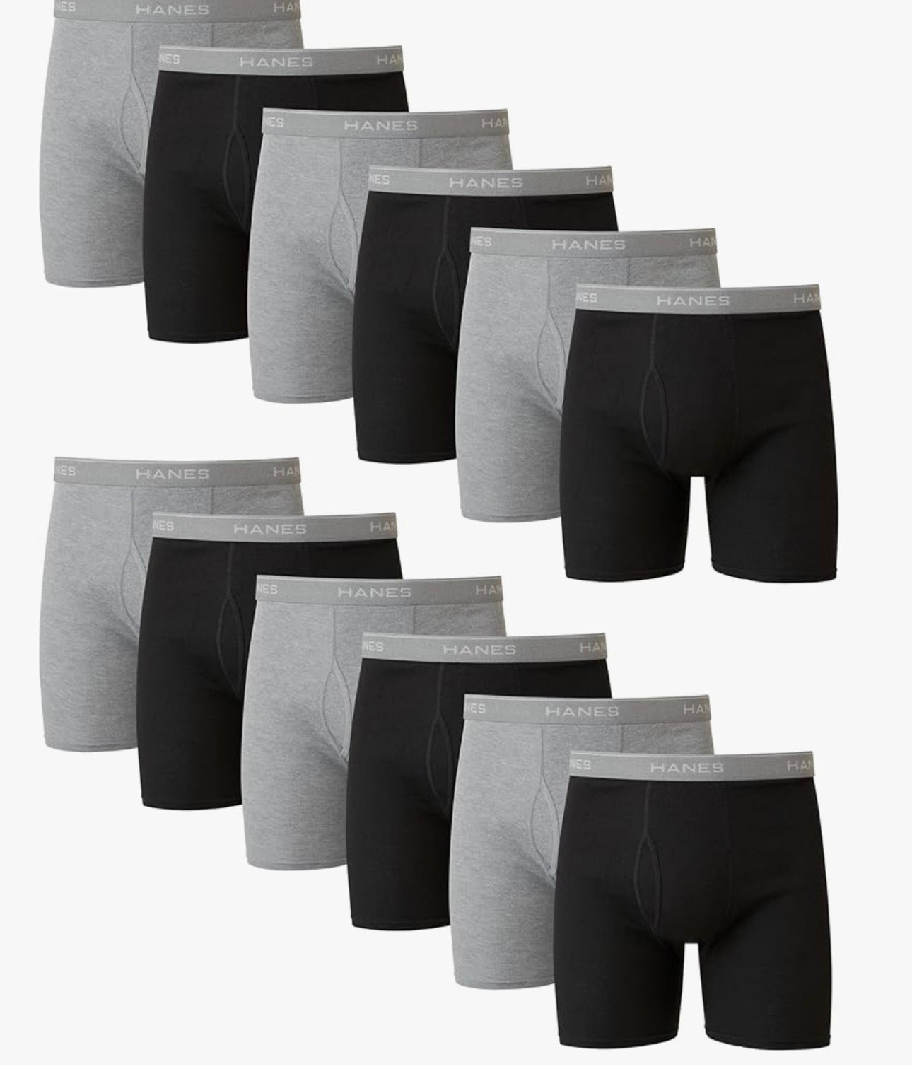 Hanes mens Underwear Boxer Briefs Pack, Cool & Breathable Cotton Moisture-wicking Underwear for Men, No Ride